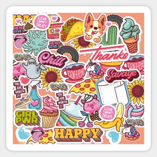 Stickers Colourful Design Sticker Design Sticker Colours Colorful Coffee Savage Incourage Sticker